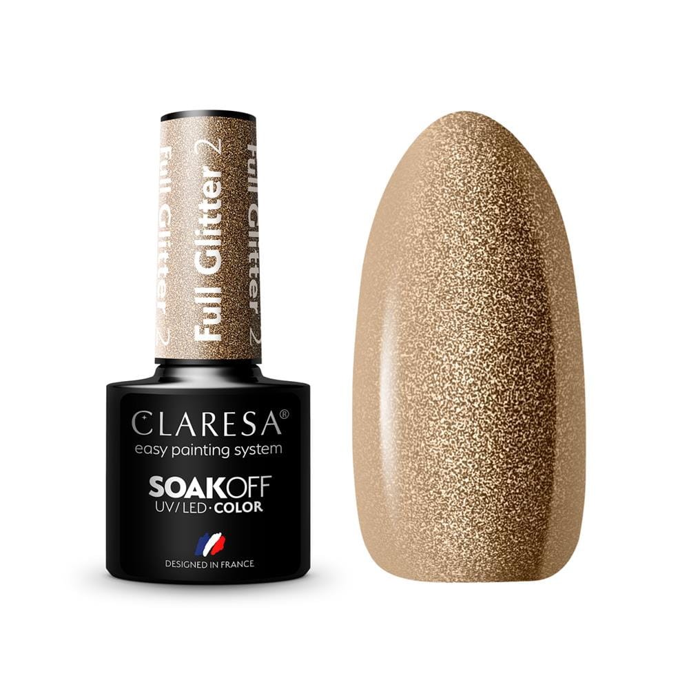 275236 CLARESA LAKIER DO PAZNOKCI HYBRID FULL GLITTER 2 5902846079729