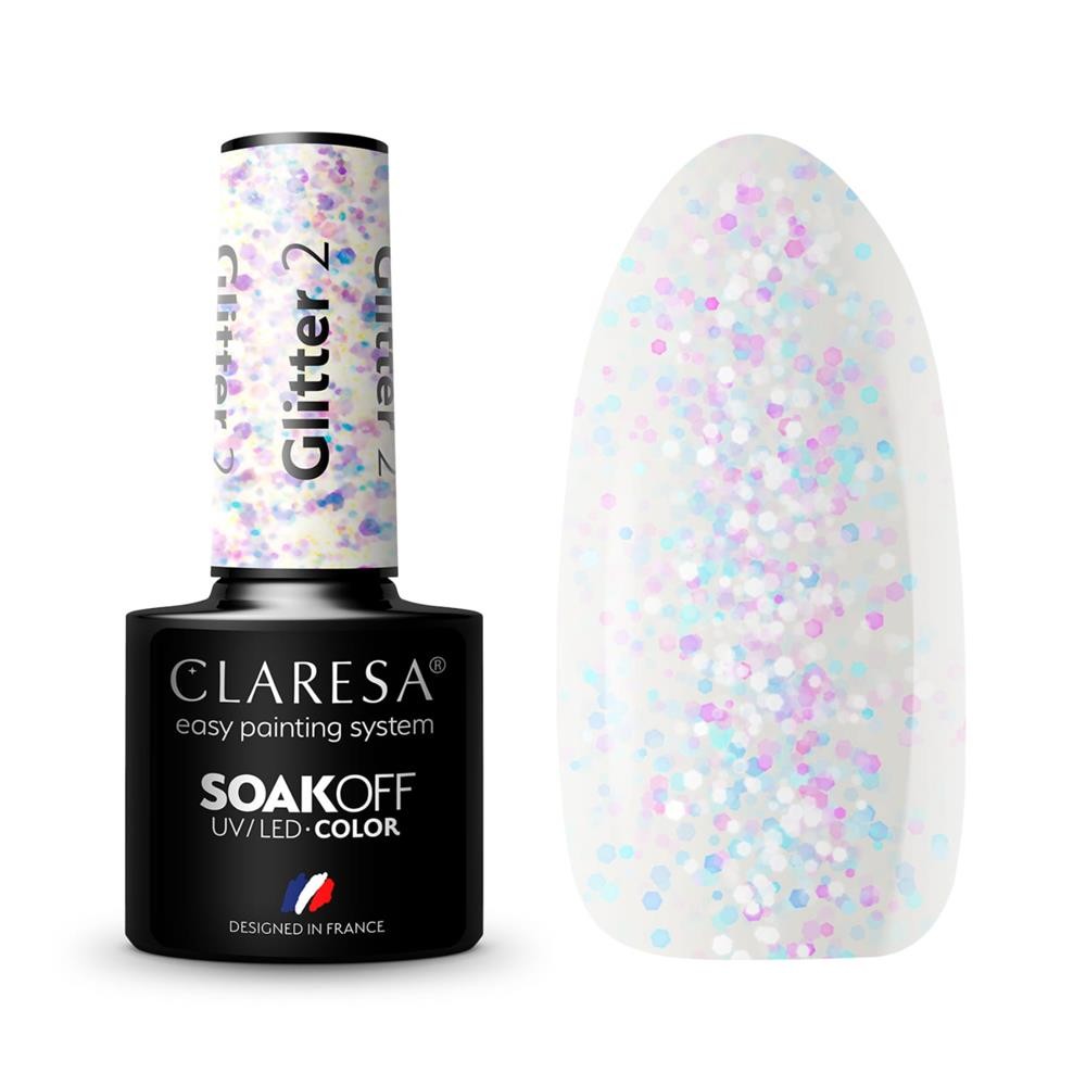 275243 CLARESA LAKIER DO PAZNOKCI HYBRID GLITTER 2 5902846079422