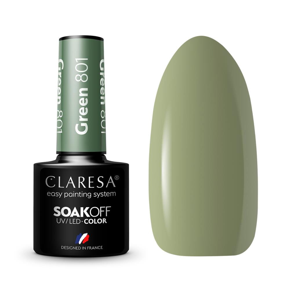 275308 CLARESA LAKIER DO PAZNOKCI HYBRID GREEN 801 5902846079323