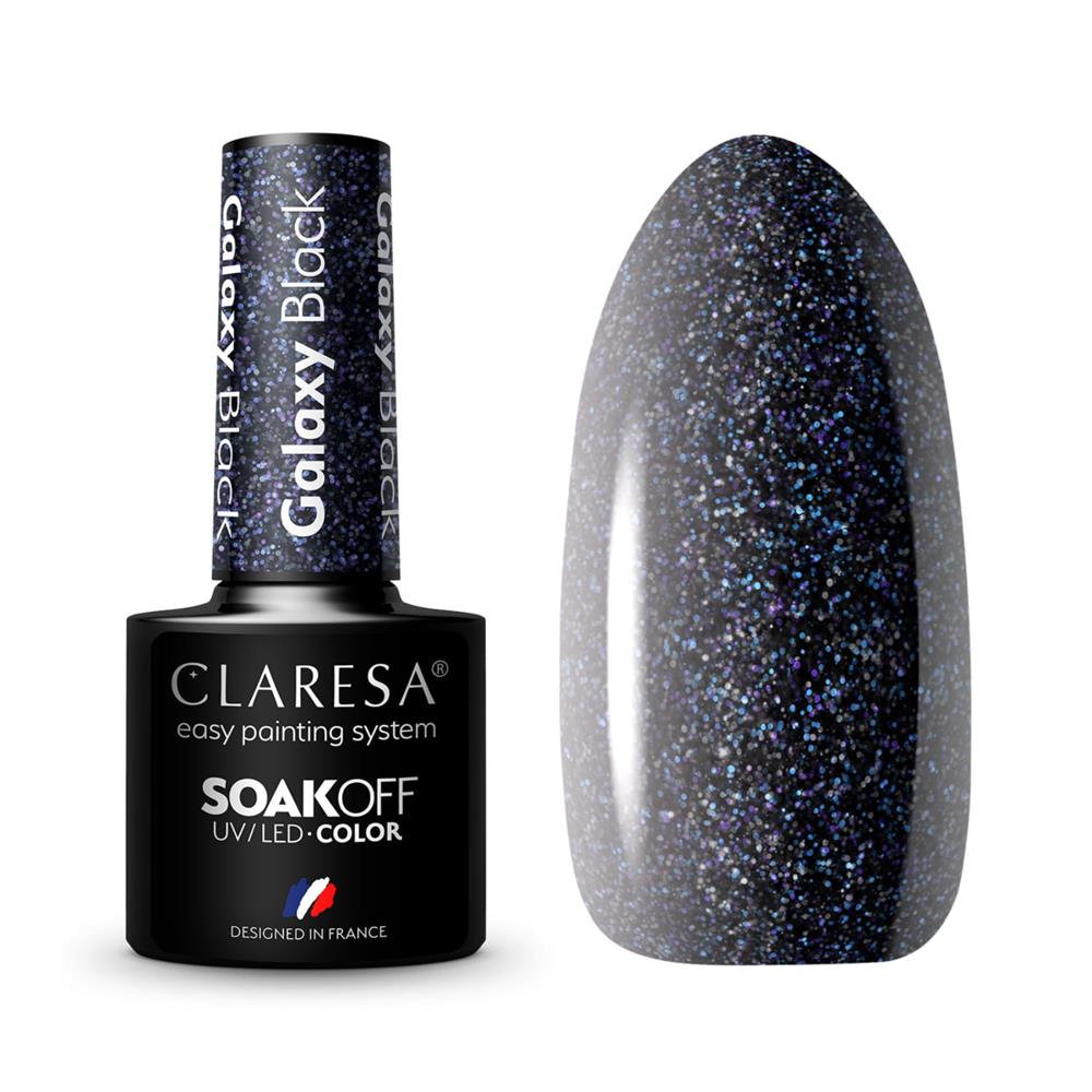 275311 CLARESA LAKIER DO PAZNOKCI HYBRID GALAXY BLACK 5903819801163