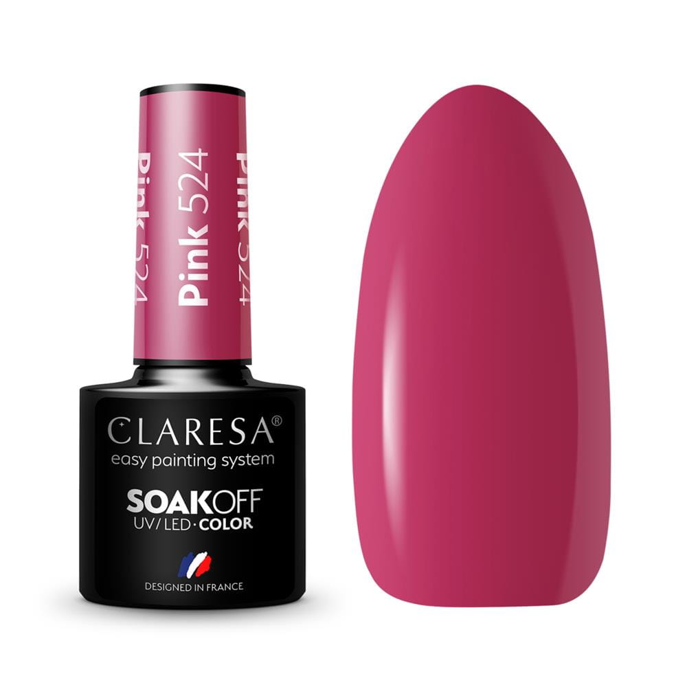275378 CLARESA LAKIER DO PAZNOKCI HYBRID PINK 524 5902846077336