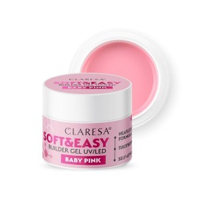 279063 CLARESA ŻEL BUDUJĄCY DO PAZNOKCI 12G SOFT&amp;EASY UV/LED BABY PINK 5903819815580