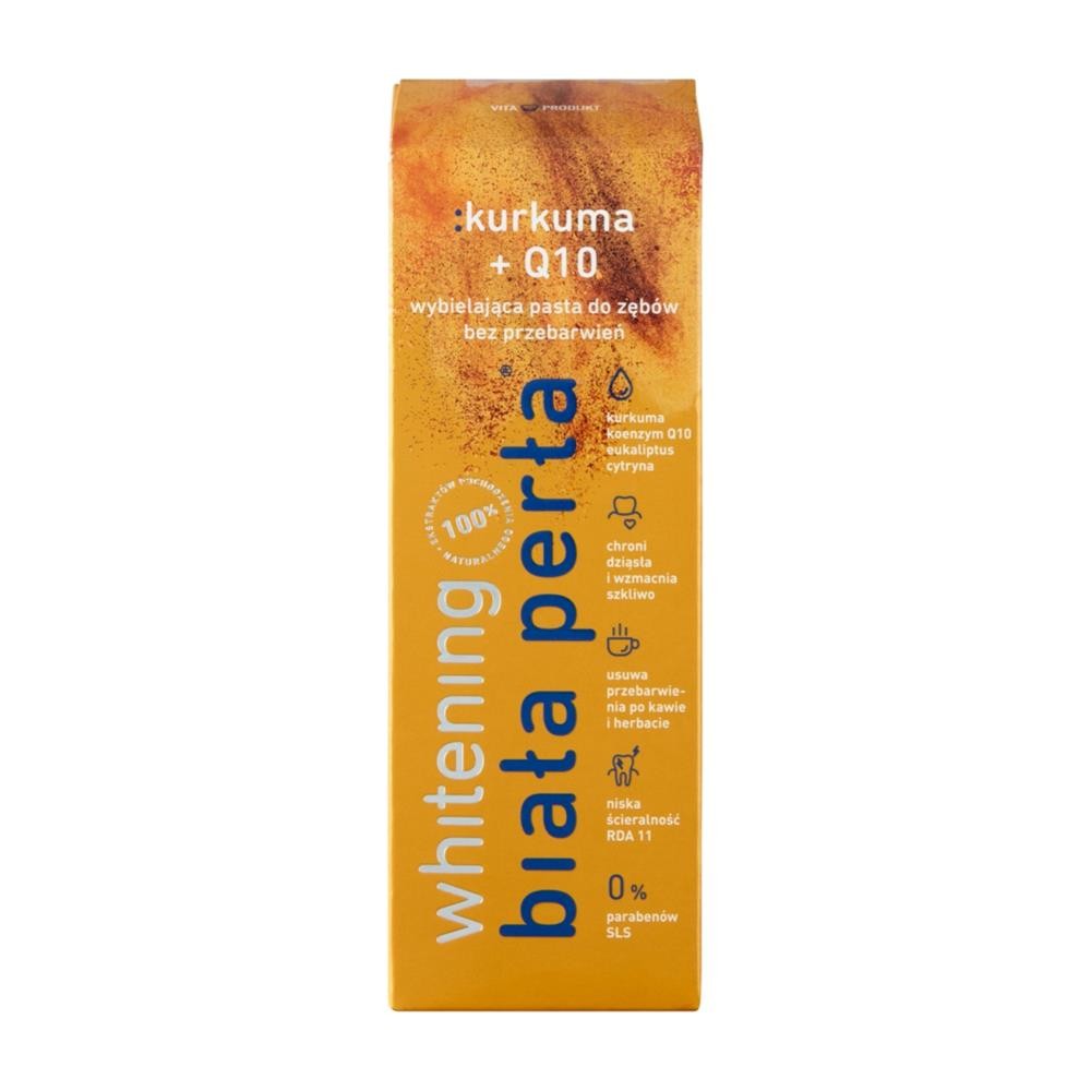282674 BIAŁA PERŁA PASTA DO ZĘBÓW 75ML WHITENING KURKUMA+Q10 8588003659460