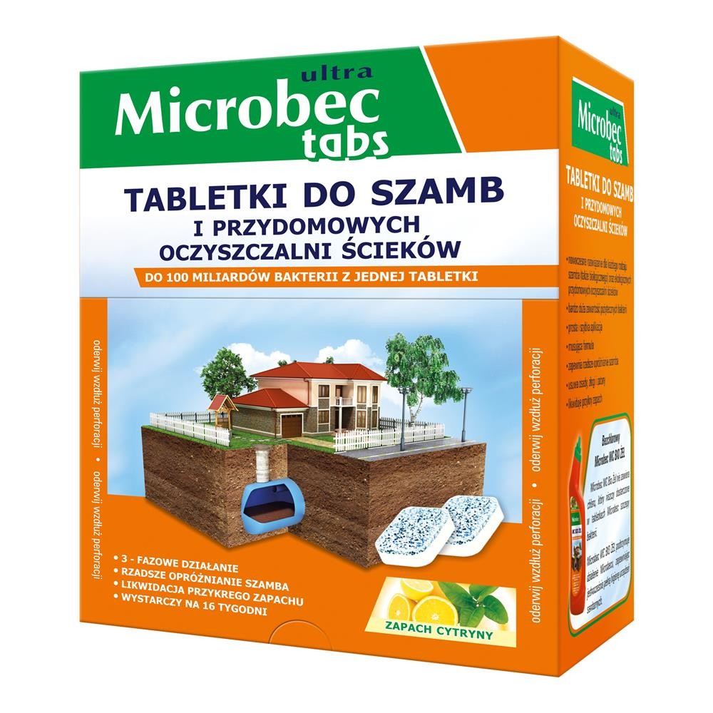 163962 BROS MICROBEC ULTRA TABLETKI DO SZAMB I PRZYDOMOWYCH OCZYCZ.ŚCIEKÓW 1 SZT. CYTRYNA 5904517048621