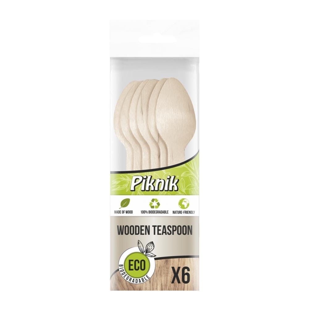 260099 PIKNIK ECO ŁYŻECZKI 6 SZT. DREWNIANE 5902365040811