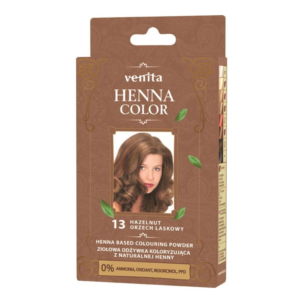 109428 VENITA HENNA COLOR DO WŁOSÓW SASZETKA  13 ORZECH LASKOWY 5902101710947