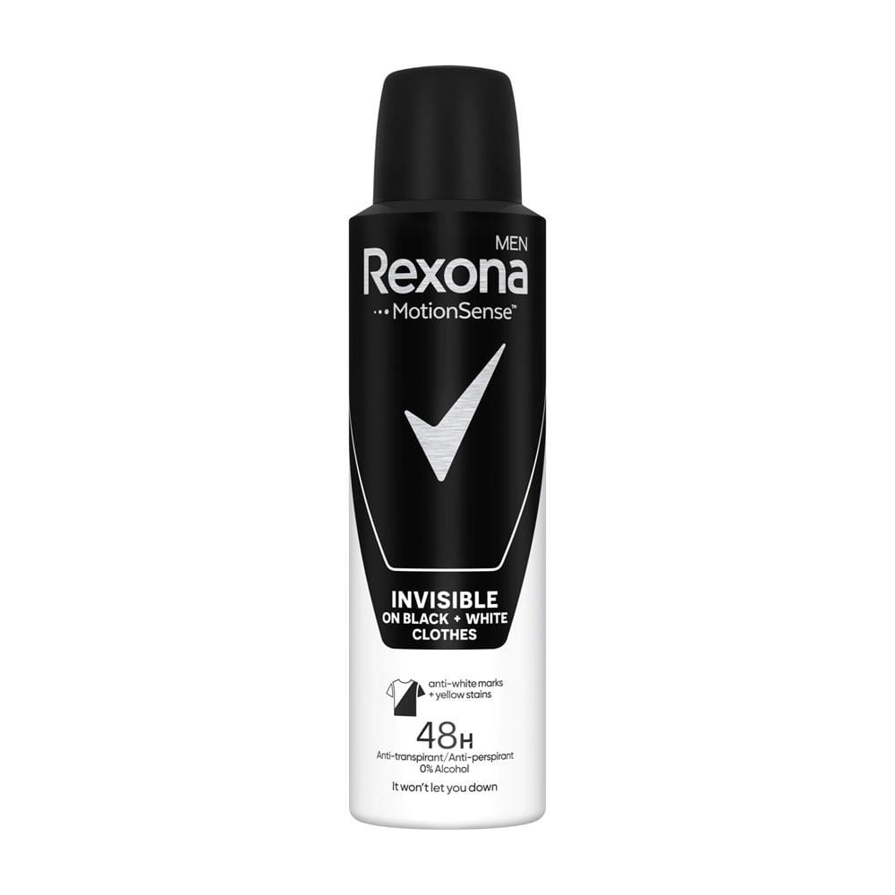 183909 REXONA DEZODORANT MEN SPRAY 150ML INVISIBLE BLACK&amp;WHITE 8712561534444