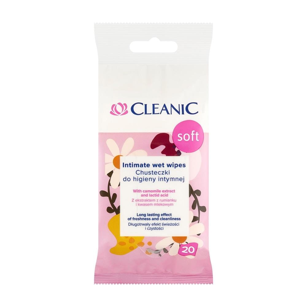 286894 CLEANIC CHUSTECZKI DO HIGIENY INTYMNEJ (20) SOFT RUMIANEK&amp;KWAS MLEKOWY 5900095036173