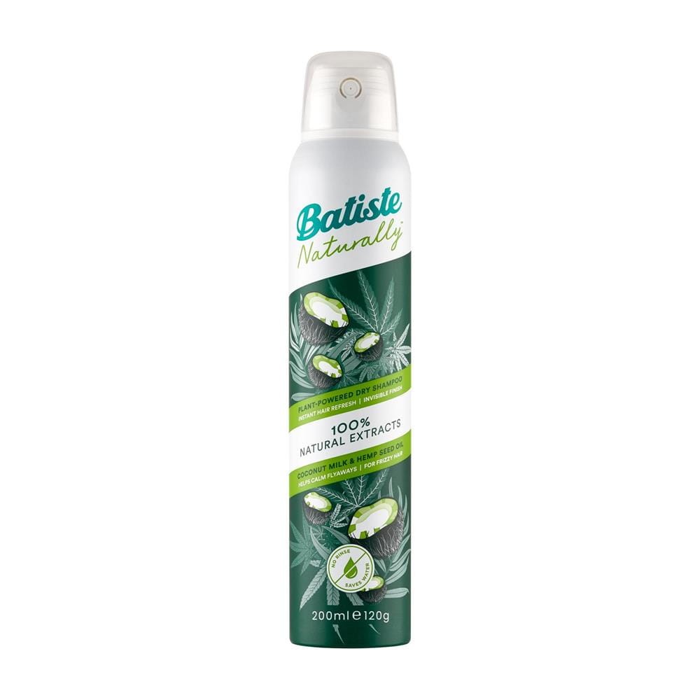 288681 BATISTE SUCHY SZAMPON DO WŁOSÓW 200ML 100% NATURALLY COCONUT MILK&amp;HEMP SEED OIL 5010724544358
