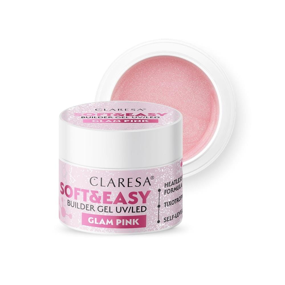 282506 CLARESA ŻEL BUDUJĄCY DO PAZNOKCI 12G SOFT&amp;EASY UV/LED GLAM PINK 5903819817553