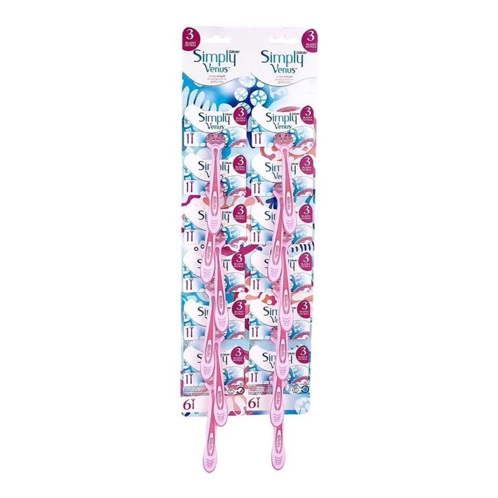 239540 GILLETTE MASZYNKA DO GOLENIA JEDNOCZĘŚCIOWA VENUS 3 SIMPLY 12 SZT. 7702018072187