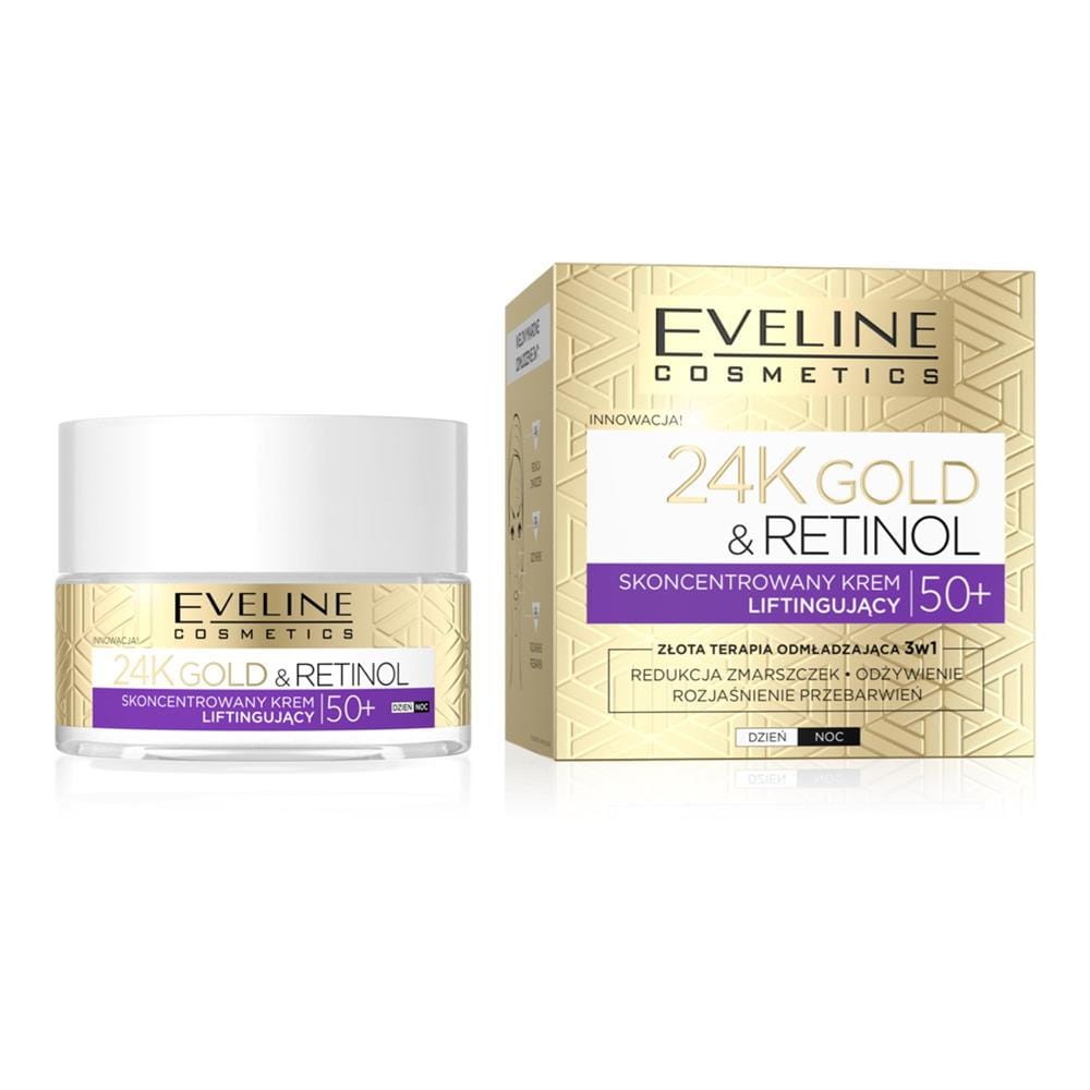 284013 EVELINE 24K GOLD&amp;CERAMIDY 50+ KREM DO TWARZY 50ML LIFTINGUJĄCY 5903416055150