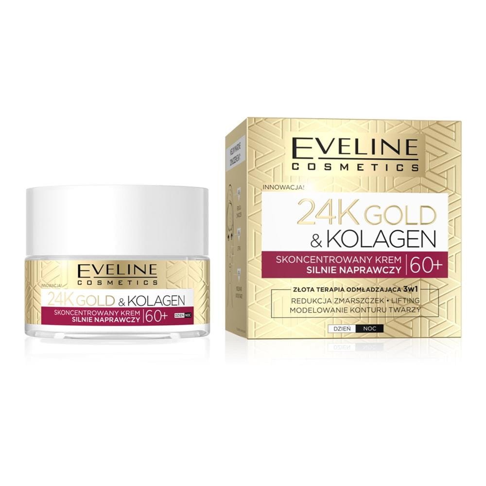 284012 EVELINE 24K GOLD&amp;CERAMIDY 60+ KREM DO TWARZY 50ML SILNIE NAPRAWCZY 5903416055143