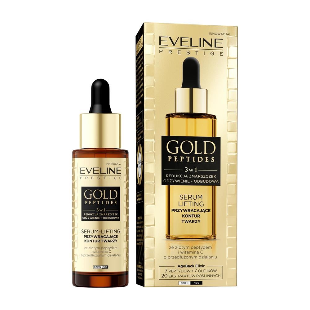 284963 EVELINE GOLD PEPTIDES SERUM-LIFTING DO TWARZY 30ML PRZYWRACAJĄCE KONTUR TWARZY 5903416053279