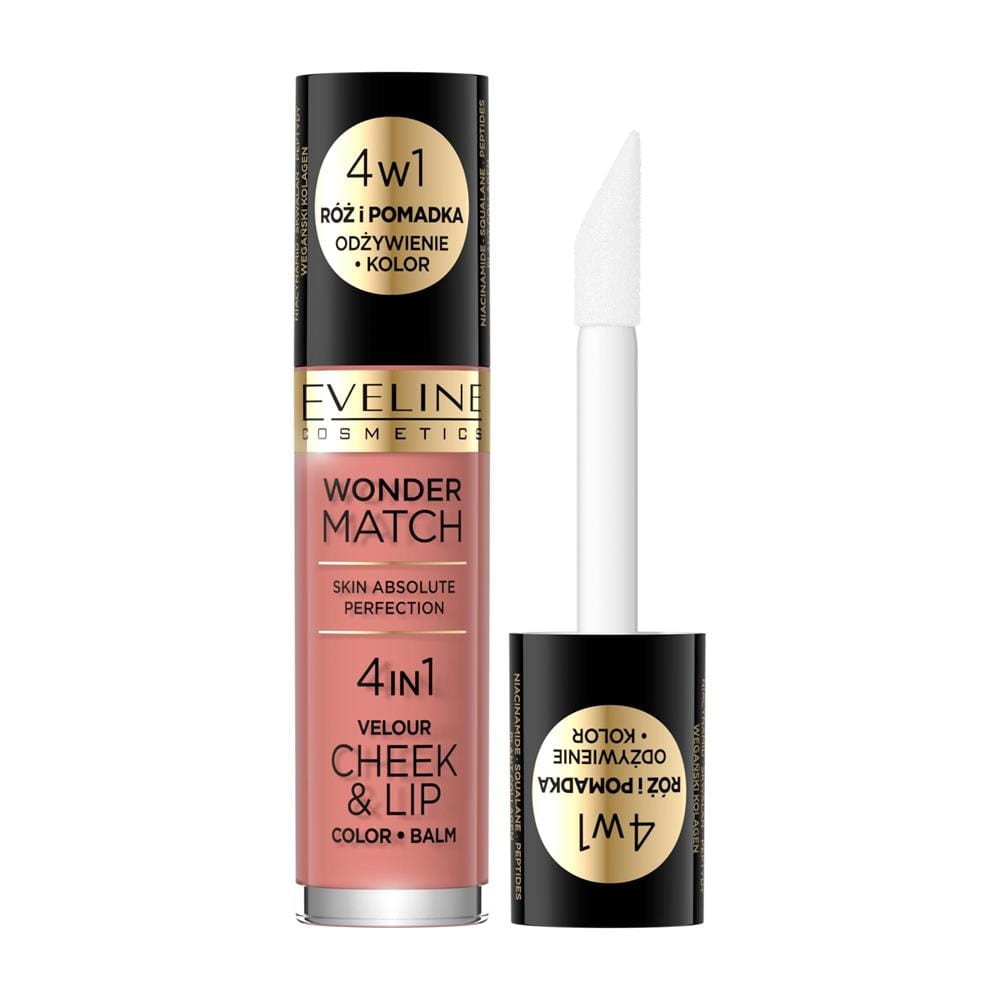 282042 EVELINE RÓŻ I POMADKA W PŁYNIE WONDER MATCH 4IN1 VELOUR CHEEK&amp;LIP 01 5903416048589