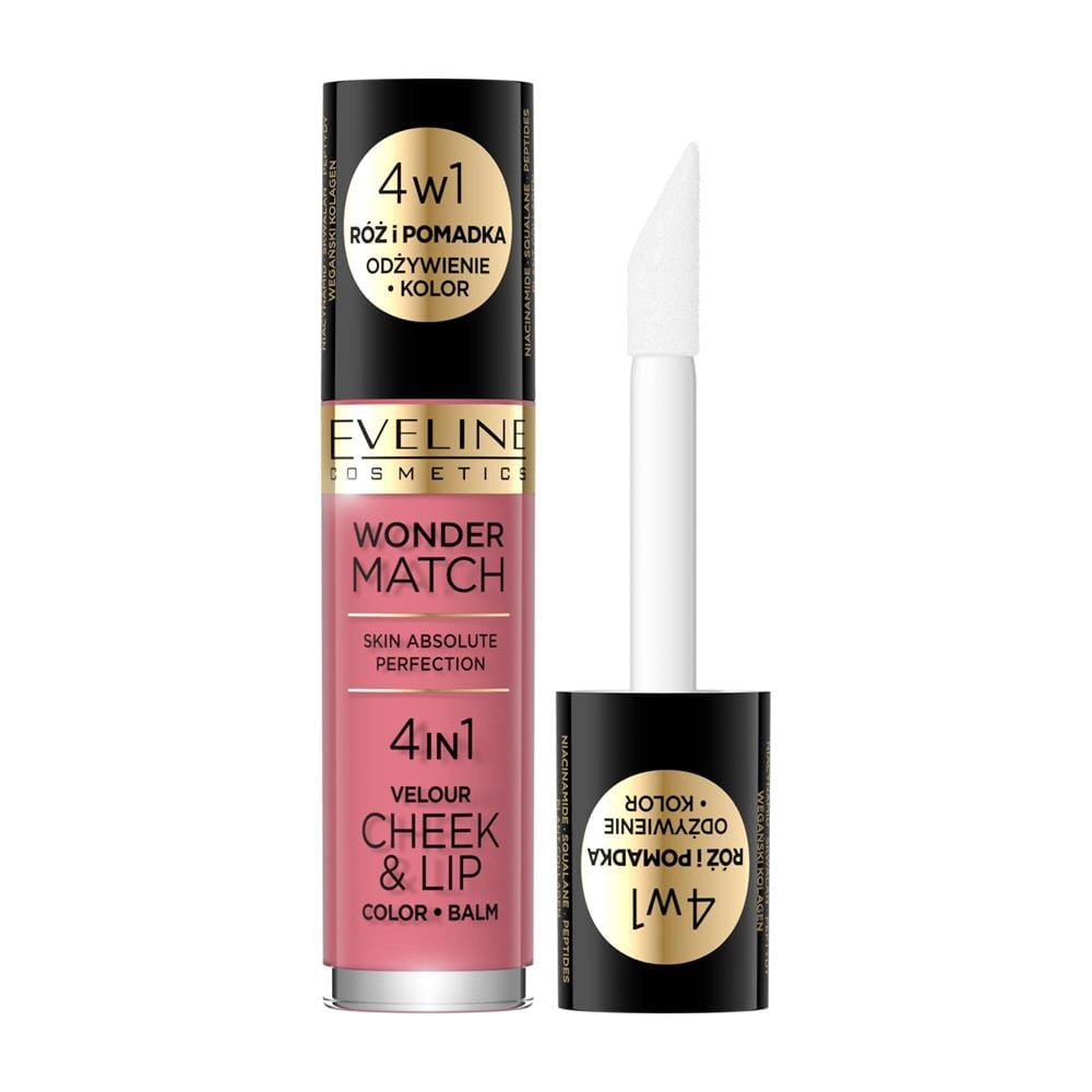 288837 EVELINE RÓŻ I POMADKA W PŁYNIE WONDER MATCH 4IN1 VELOUR CHEEK&amp;LIP 04 5903416061885