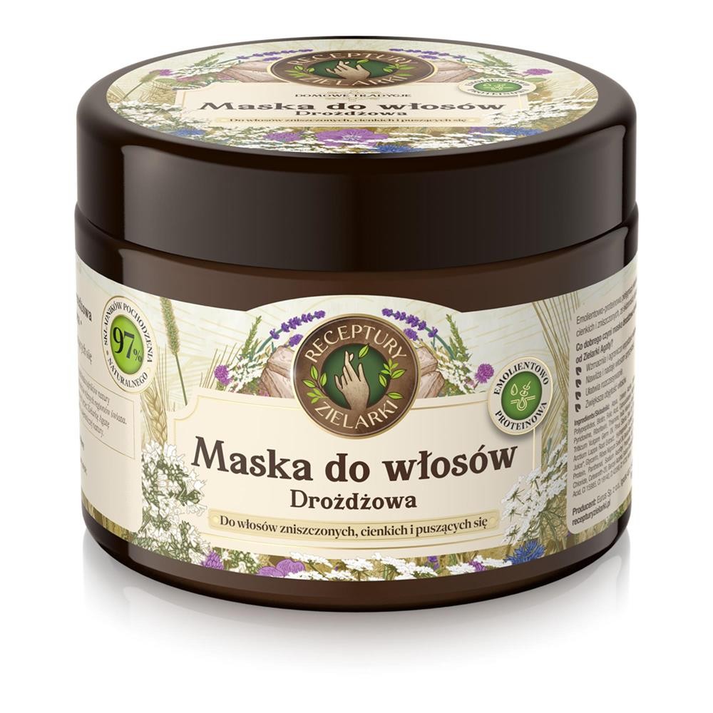 288609 RECEPTURY ZIEL MASKA DO WŁOSÓW 300ML DROŻDŻOWA ZNISZCZONE,CIENKIE,PUSZĄCE SIĘ 5903794194427