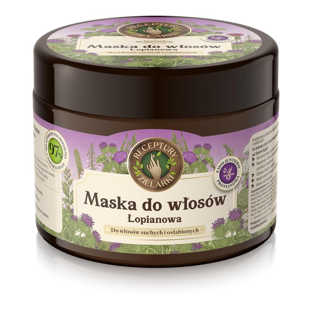 288611 RECEPTURY ZIEL MASKA DO WŁOSÓW 300ML ŁOPIAN SUCHE,OSŁABIONE 5903794194434