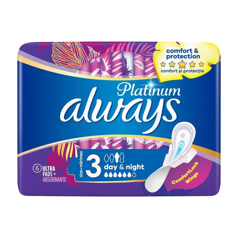 270966 ALWAYS PODPASKI ULTRA PLATINUM 6 SZT. NIGHT 8001090445032