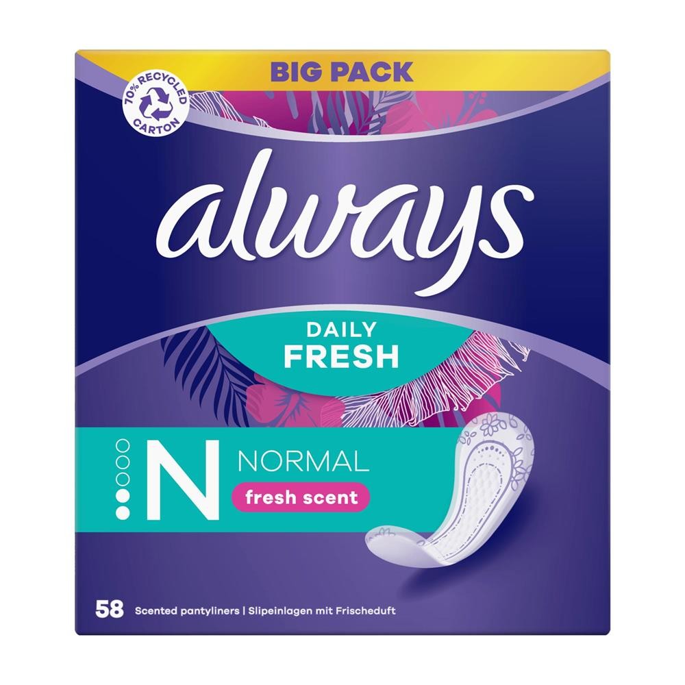 ALWAYS WKŁADKI HIGIENICZNE NORMAL FRESH 58 SZT. 4015400565574