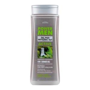 JOANNA POWER MEN ŻEL POD PRYSZNIC 300ML 4W1 ACTIVE WITAMINA PP I KONOPIE NAWILŻAJĄCY