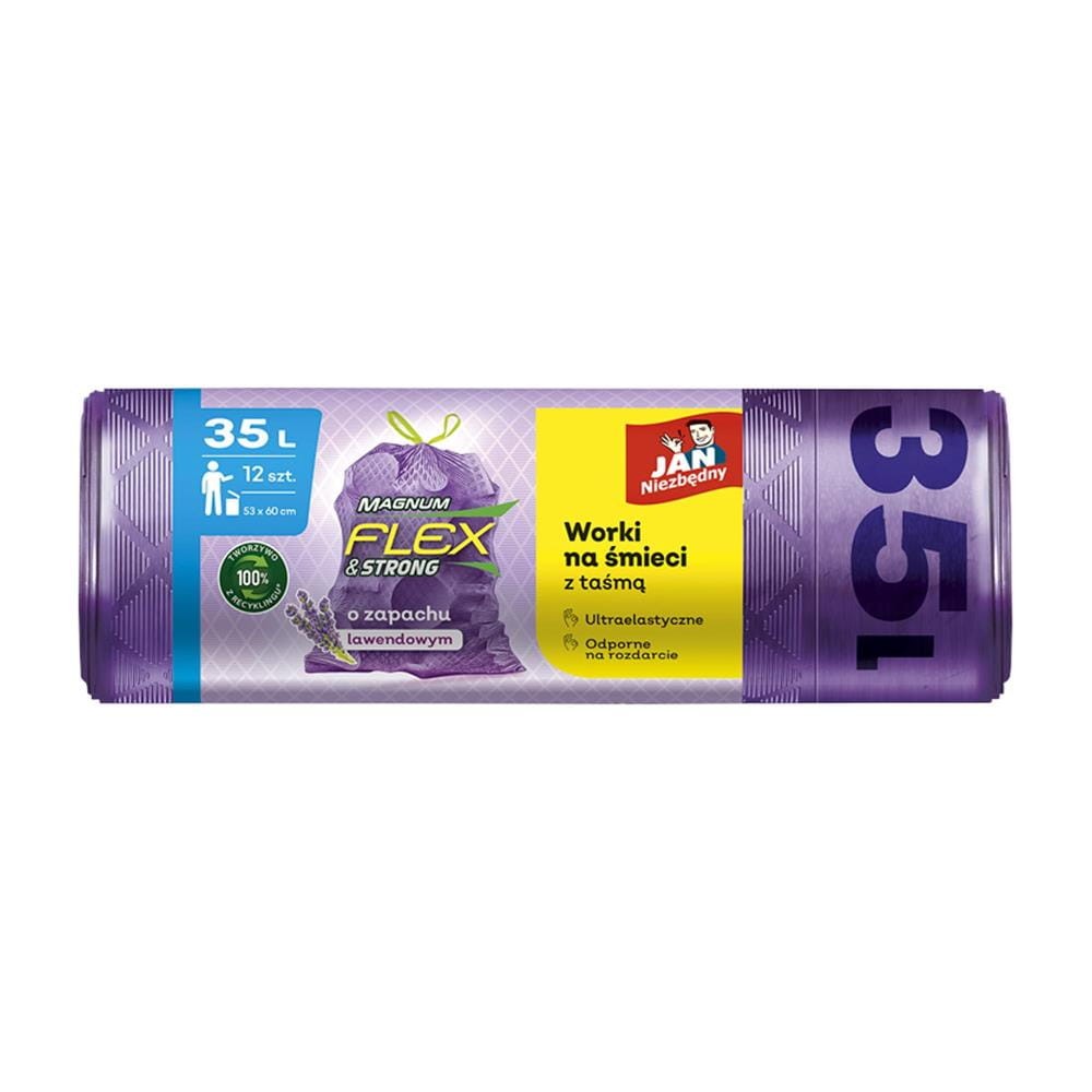 282045 JAN NIEZBĘDNY WORKI NA ŚMIECI LD MAGNUM  35L 12 SZT. TAŚMA LAWENDOWE 5900536349503