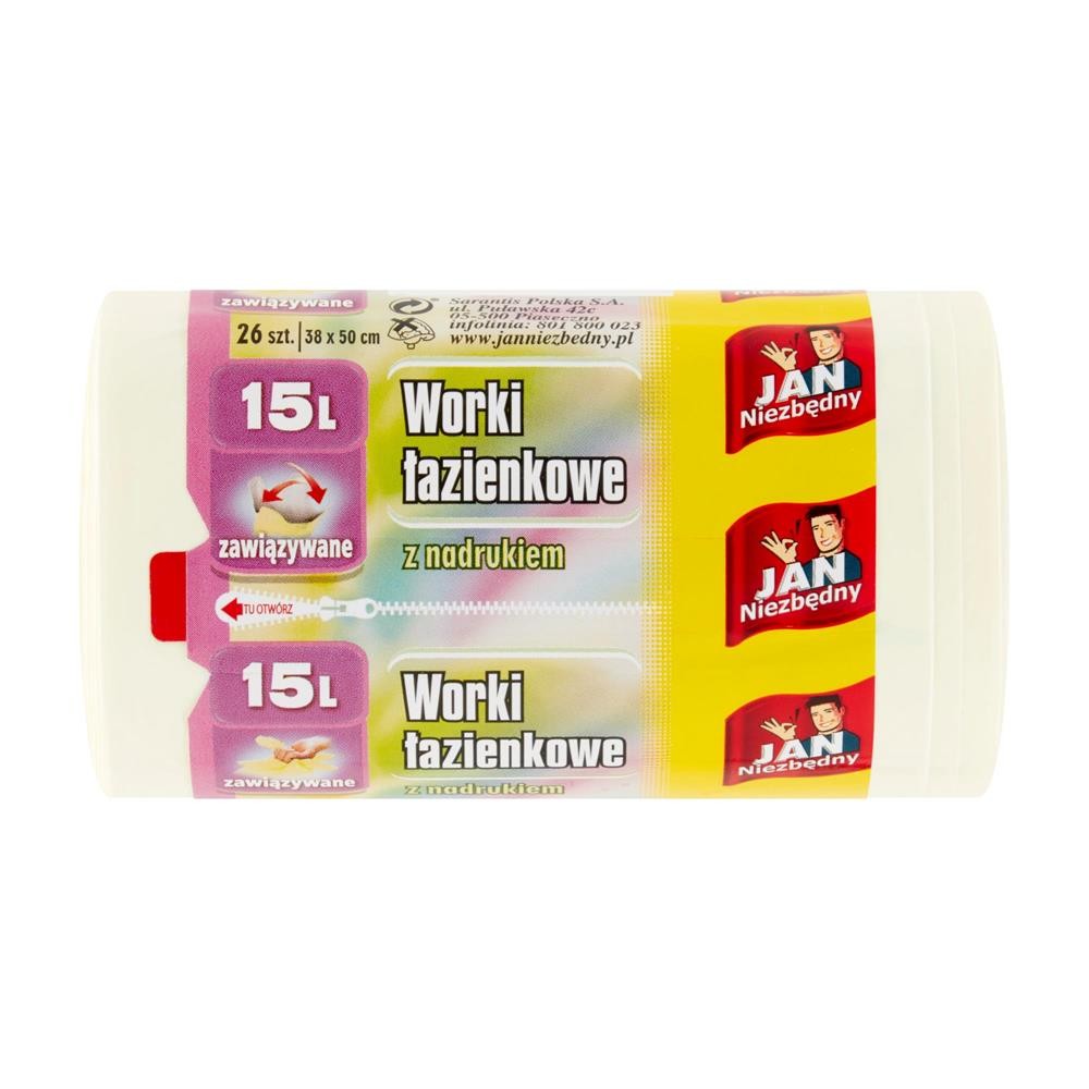214384 JAN NIEZBĘDNY WORKI ŁAZIENKOWE 15L Z NADRUKIEM 26 SZT. 5900536296685