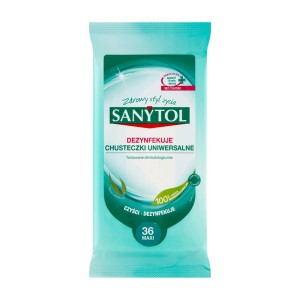 289831 SANYTOL DEZYNFEKCJA CHUSTECZKI NAWILŻANE DO CZYSZCZENIA UNIWERSALNE 72 SZT. 3045206312257