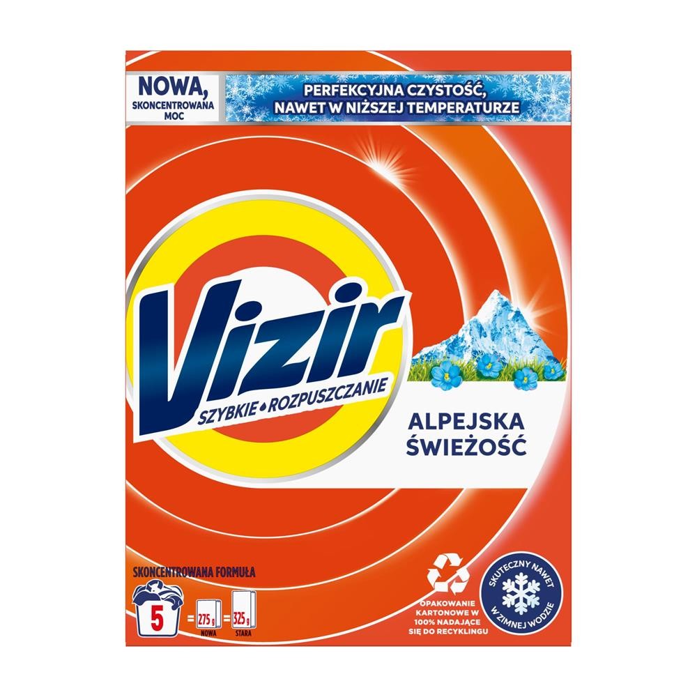 284490 VIZIR PROSZEK DO PRANIA 5P 275G ALPEJSKA ŚWIEŻOŚĆ 8006540971178