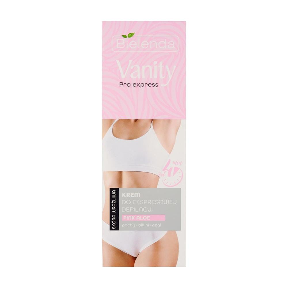 283543 BIELENDA VANITY PRO EKSPRESS KREM DO DEPILACJI PACHY,BIKINI,NOGI 75ML PINK ALOE SK.WRAŻLIWA 5902169051945