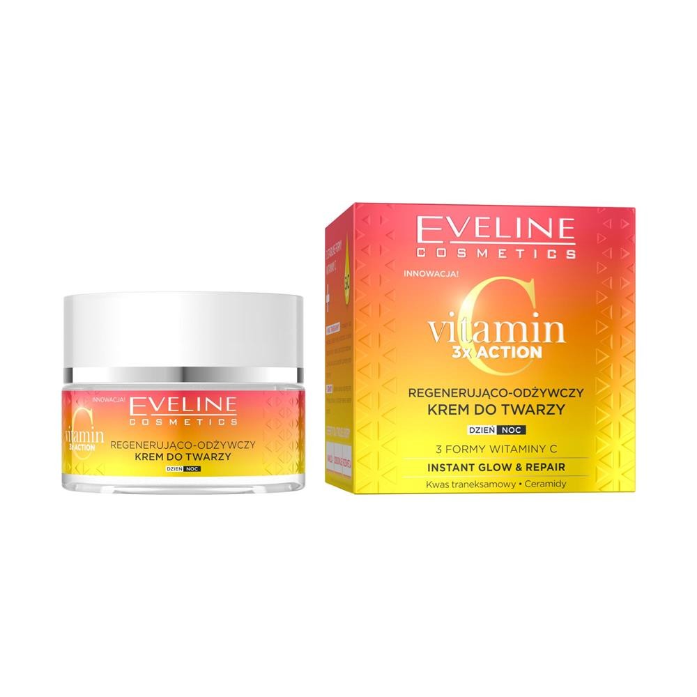 284967 EVELINE VITAMIN C 3XACTION KREM DO TWARZY 50ML REGENERUJĄCO-ODŻYWCZY 5903416053361