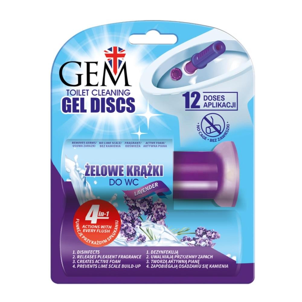 283745 GEM KRĄŻEK ŻELOWY DO WC 75ML LAVENDER 5060411612952