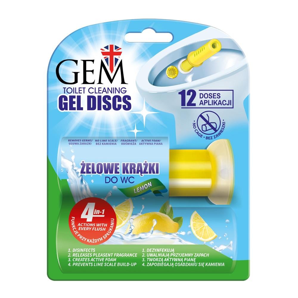 283746 GEM KRĄŻEK ŻELOWY DO WC 75ML LEMON 5060411612976