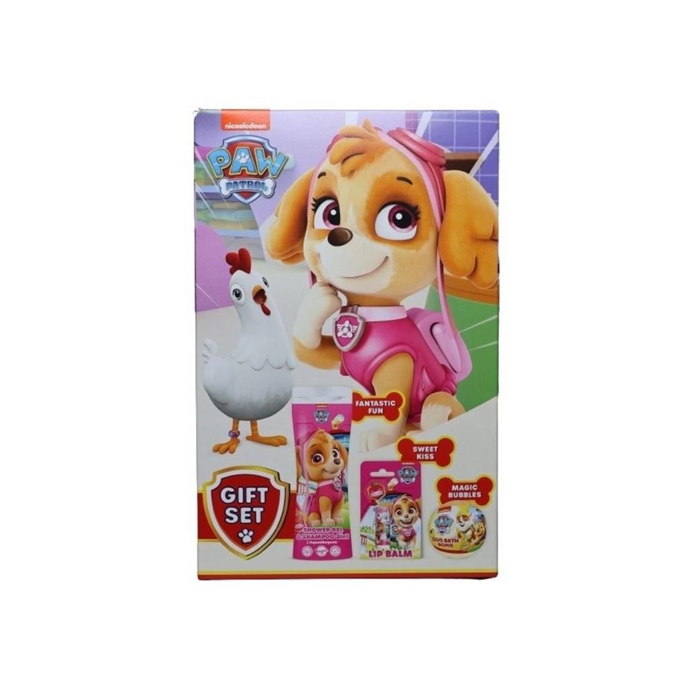 292655 PAW PATROL KOMPLET RÓŻOWY KULA DO KĄPIELI+BALSAM DO UST+ŻEL POD PRYSZNIC 2W1 5903957303628