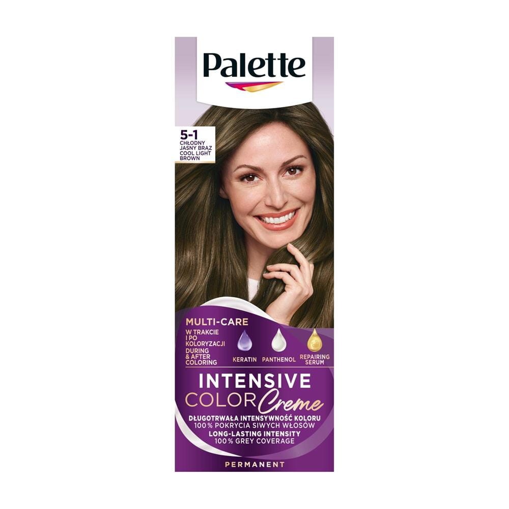 283875 PALETTE INTENSIVE COLOR CREME FARBA KOL 5-1 CHŁODNY JASNY BRĄZ/COOL LIGHT BROWN 9000101704174