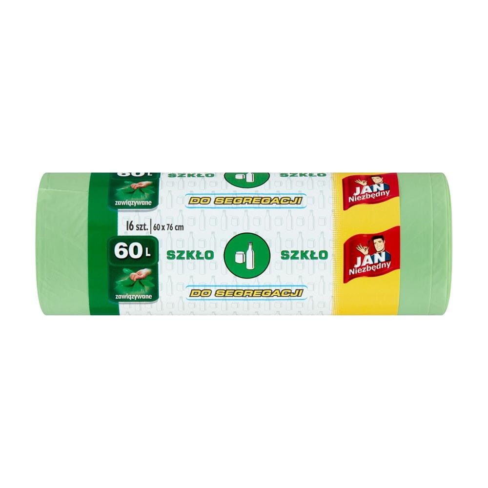 255642 JAN NIEZBĘDNY WORKI DO SEGREGACJI ŚMIECI  60L 16 SZT. ZIELONE 5900536340777