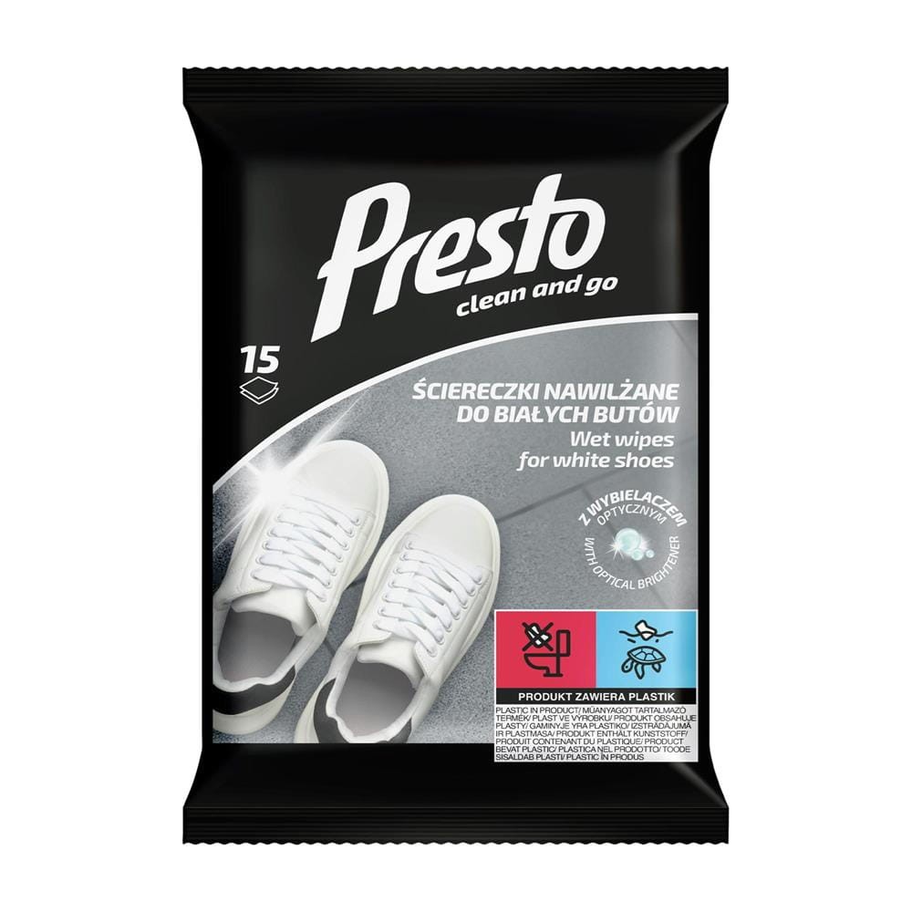 291472 PRESTO ŚCIERECZKI NAWILŻANE BUTY BIAŁE 15 SZT. 5900095035909