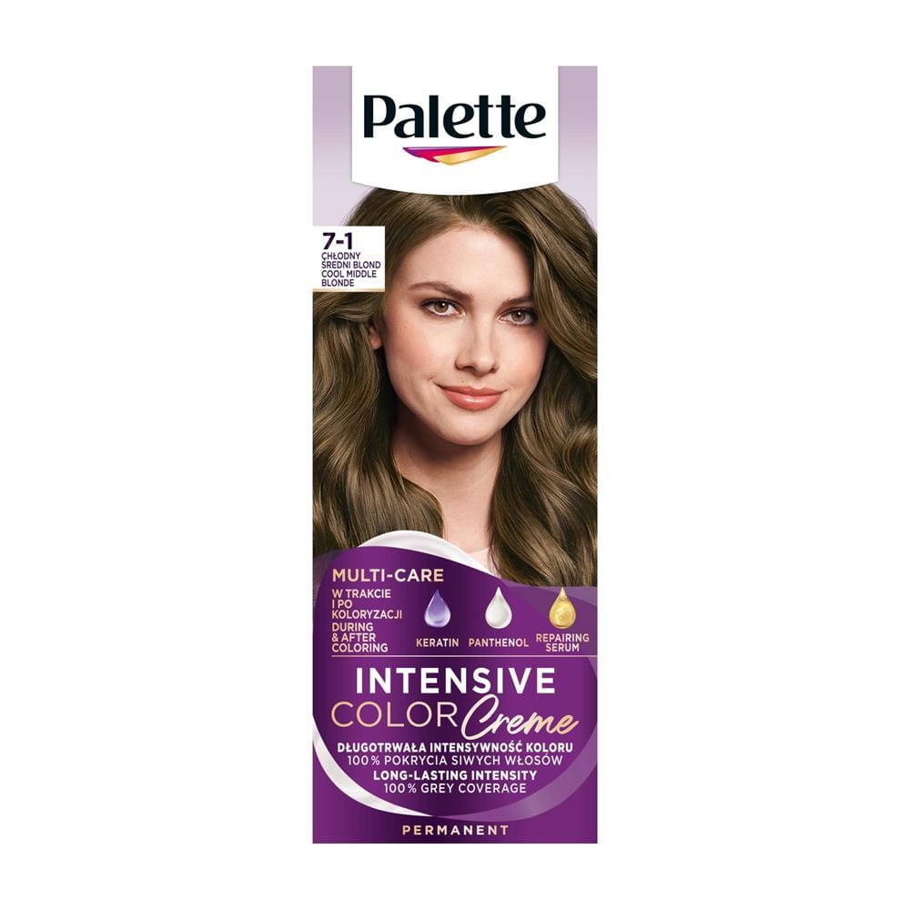 283876 PALETTE INTENSIVE COLOR CREME FARBA KOL 7-1 CHŁODNY ŚREDNI BLOND/COOL MIDDLE BLONDE 9000101704754