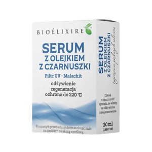 BIOELIXIRE SERUM DO WŁOSÓW Z OLEJKIEM Z CZARNUSZKI 20ML FILTR UV+MALACHIT ODŻYWIENIE, REGENERACJA, NAWILŻENIE  5903829094258