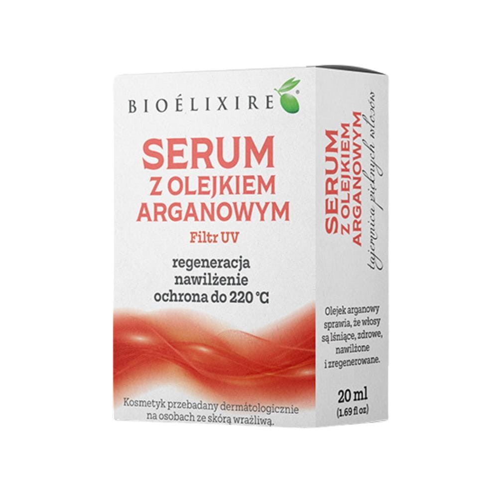 BIOELIXIRE SERUM DO WŁOSÓW Z OLEJKIEM ARGANOWYM 20ML FILTR UV REGENERACJA, NAWILŻENIE, PRZECIWSTARZENIE 8008277139074
