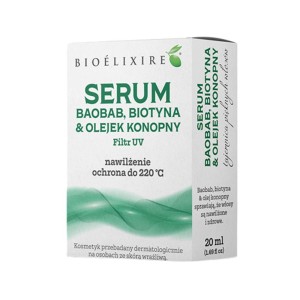 BIOELIXIRE SERUM DO WŁOSÓW Z OLEJKIEM KONOPNYM 20ML BAOBAB, BIOTYNA 5903769542338