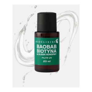 BIOELIXIRE SERUM DO WŁOSÓW Z OLEJKIEM KONOPNYM 20ML BAOBAB, BIOTYNA 5903769542338