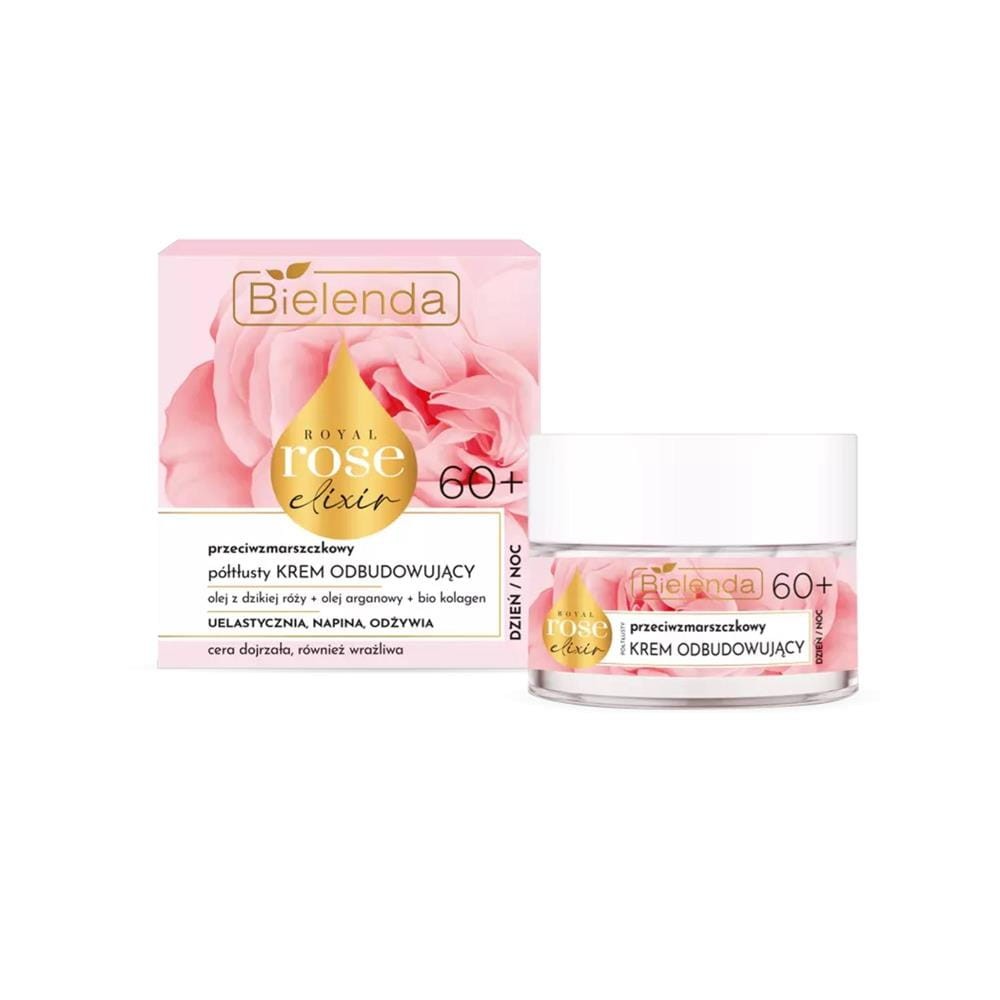 294436 BIELENDA ROYAL ROSE ELIXIR 60+ KREM DO TWARZY 50ML PÓŁTŁUSTY ODBUDOWUJĄCY PRZECIWZMARSZCZKOWY 5902169055073