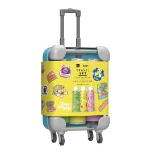 HISKIN ZESTAW PODRÓŻNY TRAVEL WALIZKA (SZAMPON 95ML+ODŻYWKA 95ML+ŻEL 95ML)