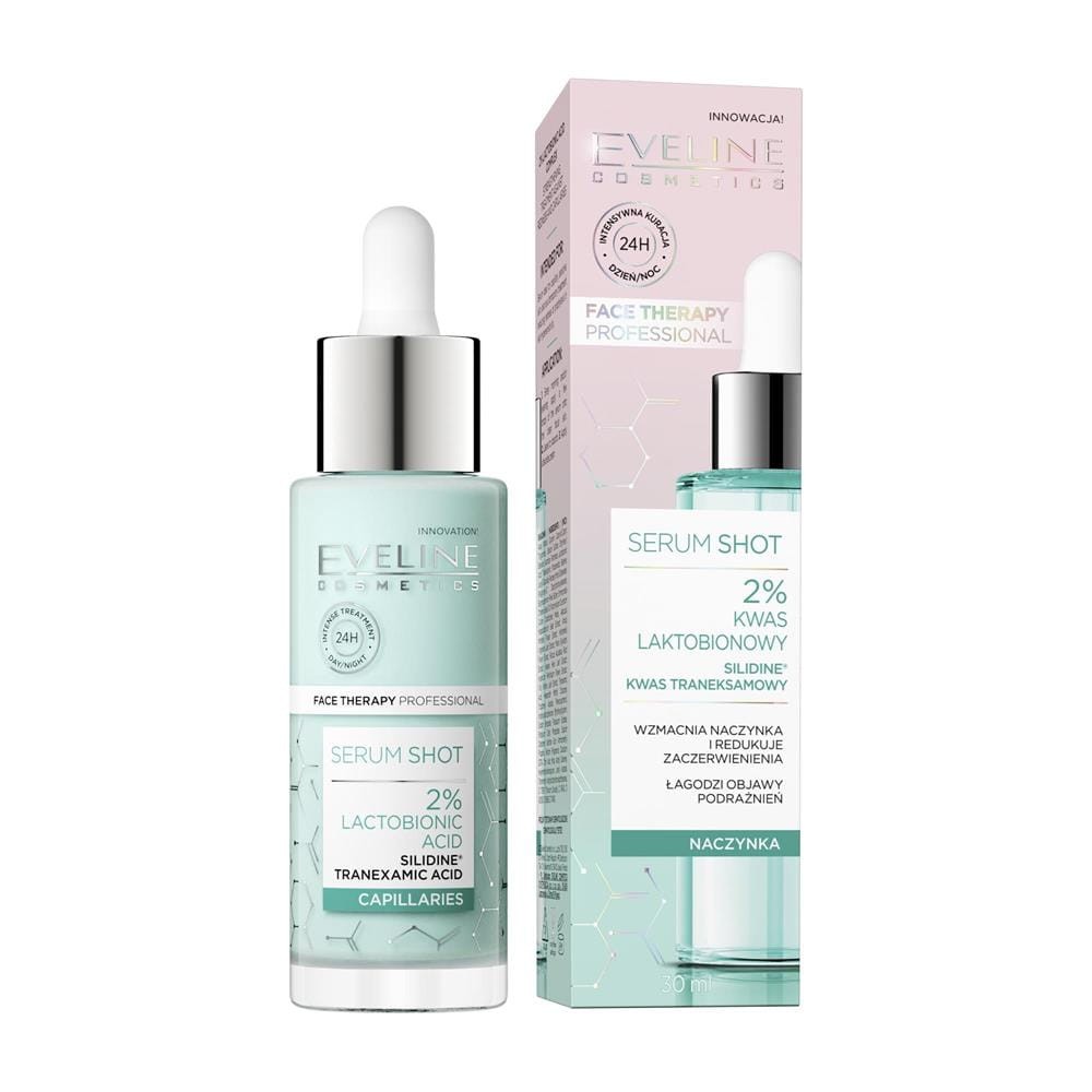 297113 EVELINE FACE THERAPY PROFESSIONAL SERUM SHOT DO TWARZY 30ML NACZYNKA 2% KWAS LAKTOBIONOWY 5903416052968