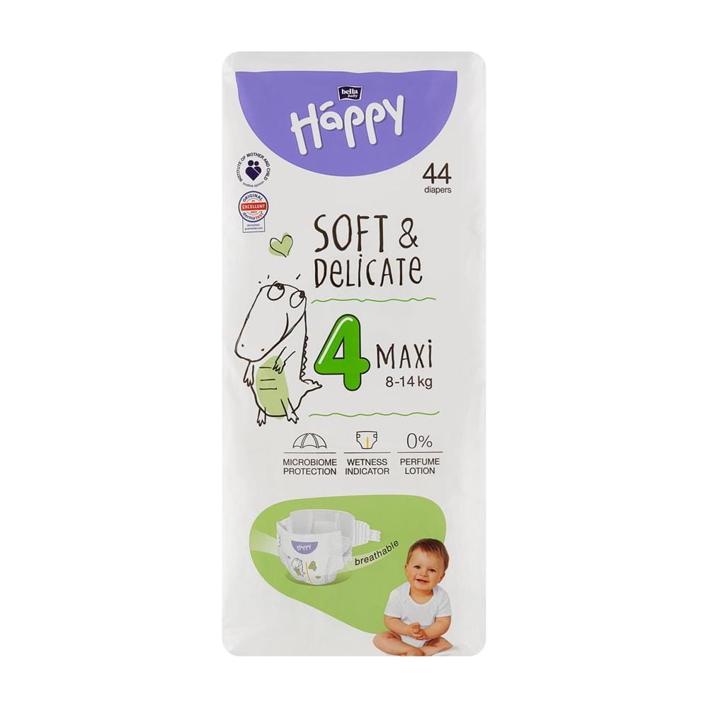 288500 BELLA HAPPY PIELUSZKI DLA DZIECI SOFT&amp;DELICATE 4 MAXI 8-14KG 44 SZT. 5900516605438