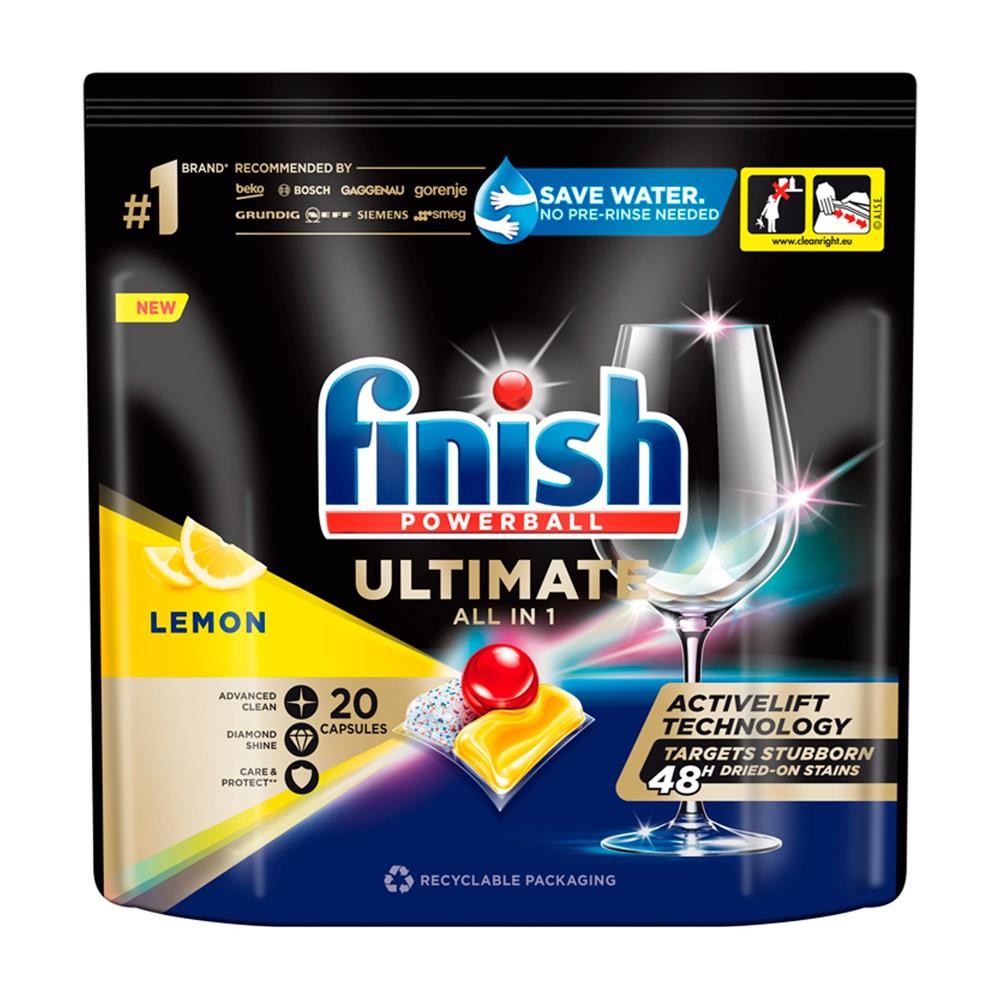 297549 FINISH TABLETKI DO ZMYWAREK ULTIMATE ALL IN 1 20 LEMON 5900627094336