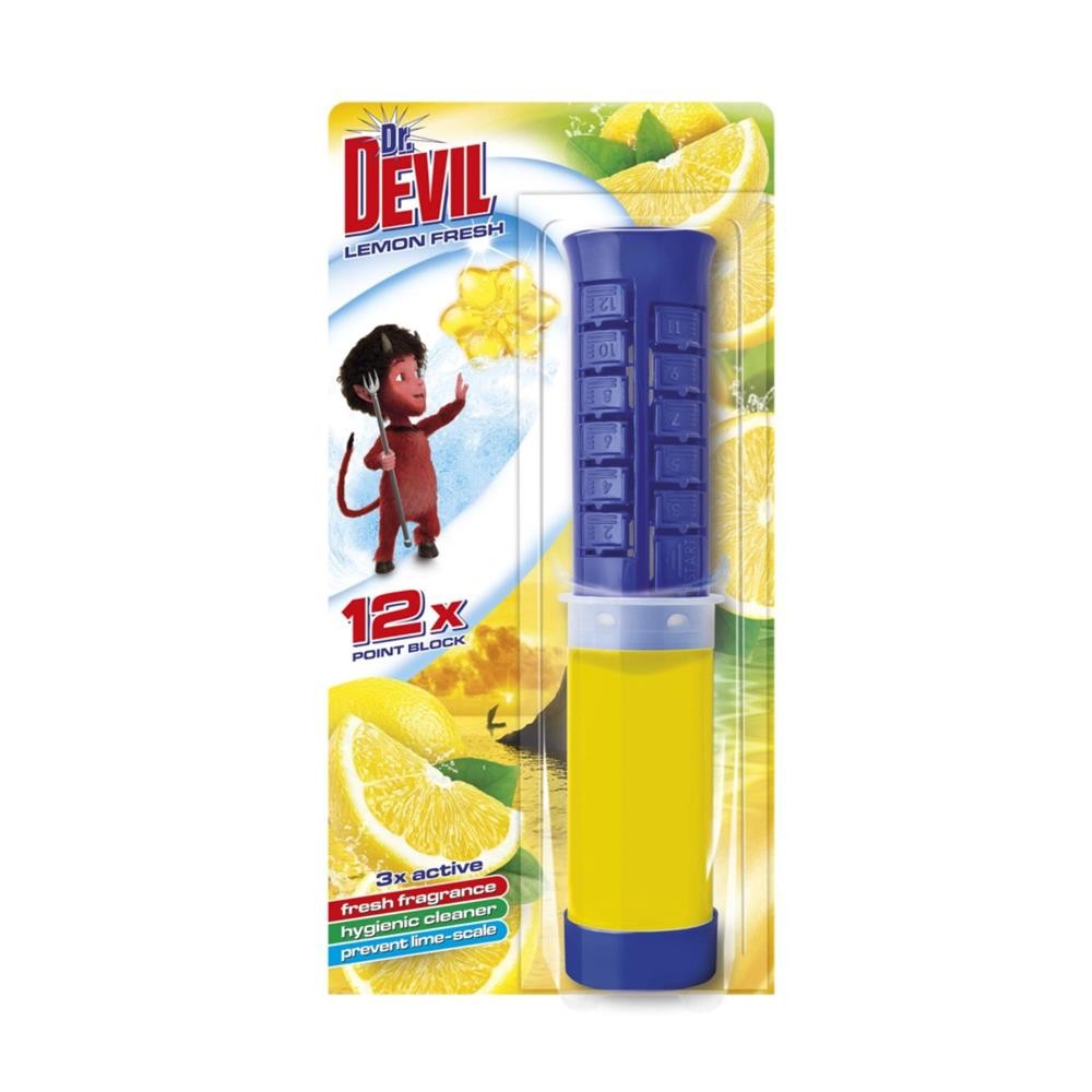 286349 DR DEVIL KRĄŻEK DO WC POINT BLOCK 3W1 LEMON FRESH 8595025837103