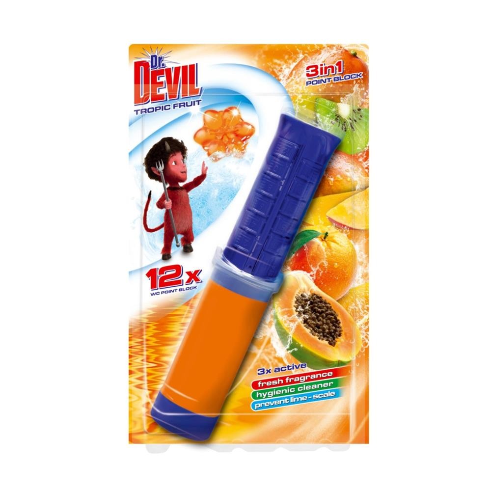 238162 DR DEVIL KRĄŻEK DO WC POINT BLOCK 3W1 TROPIC FRUIT 8595025831149