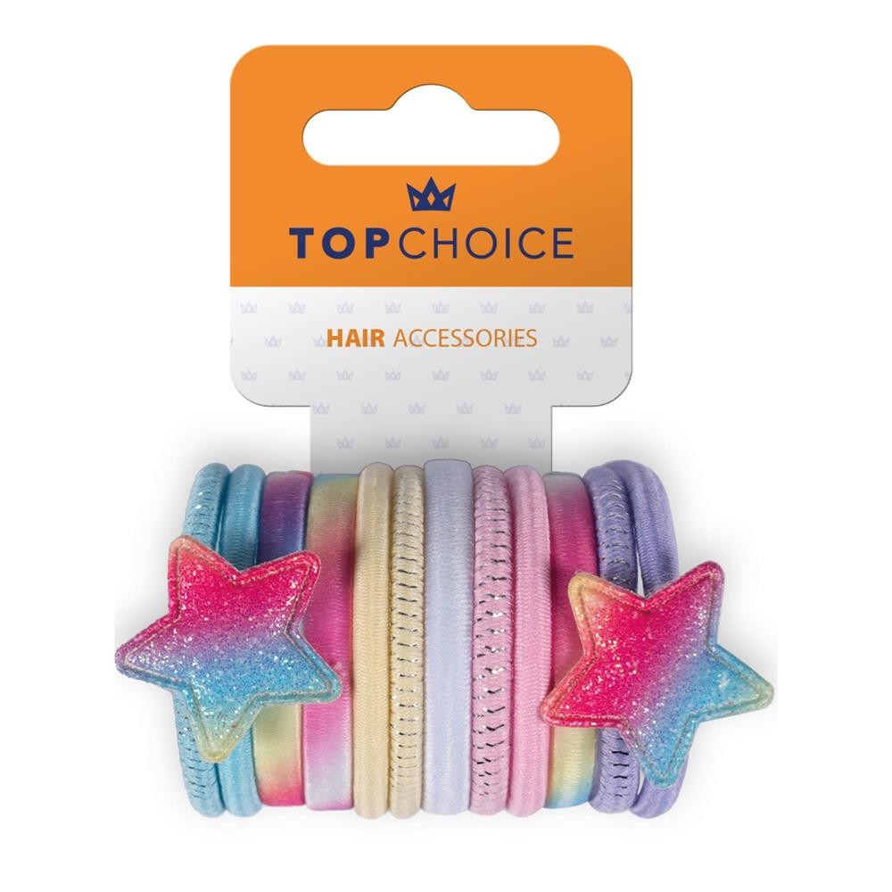275924 TOP CHOICE GUMKA DO WŁOSÓW 12 SZT. TĘCZOWA 26393 5905710026393